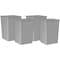 Rubbermaid Commercial 35 gal Square Indoor Plastic Can, Gray, Linear Low-Density Polyethylene (LLDPE), 19.5 in, 4 PK RCP3958GYCT - alternate 1